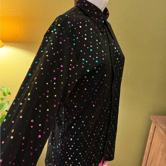 Colorful Polka Dot Button-Up Shirt - Picture 7 of 9